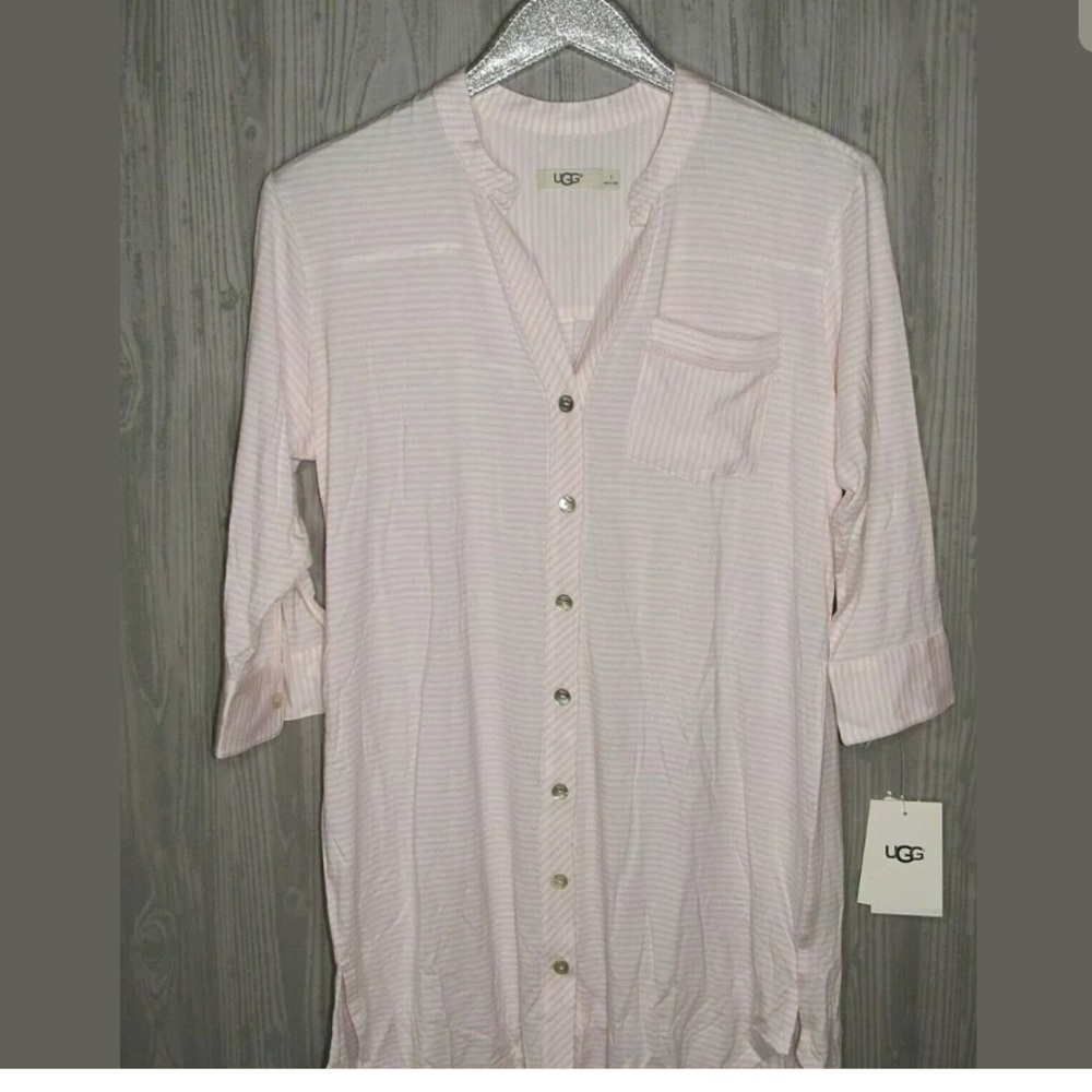 UGG VIVIAN STRIPED PJ SLEEPWEAR SLEEP SHIRT - Picture 3 of 6